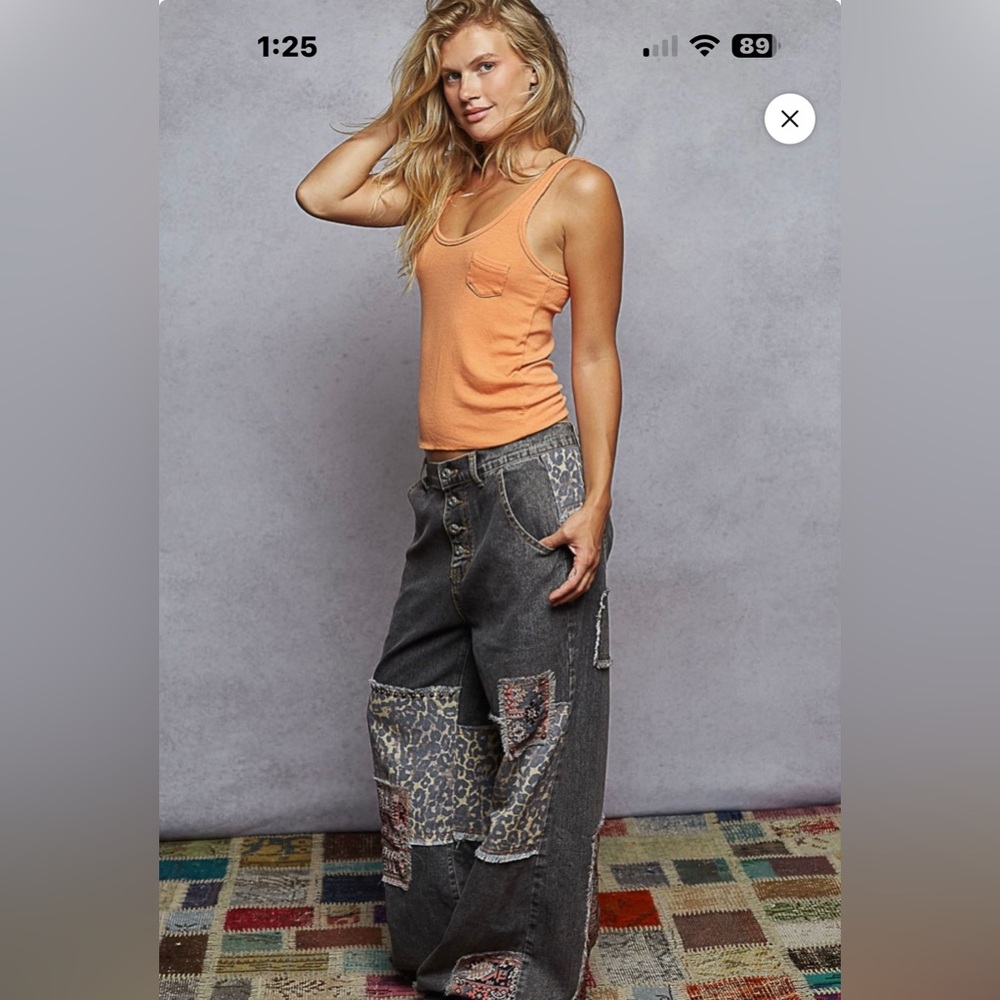 POL Patchwork Denim Pants